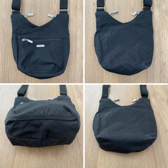 Baggalini Purse Cross Body Bag Black Crossover Travel Nylon 0856040 Animal Print - Picture 4 of 13